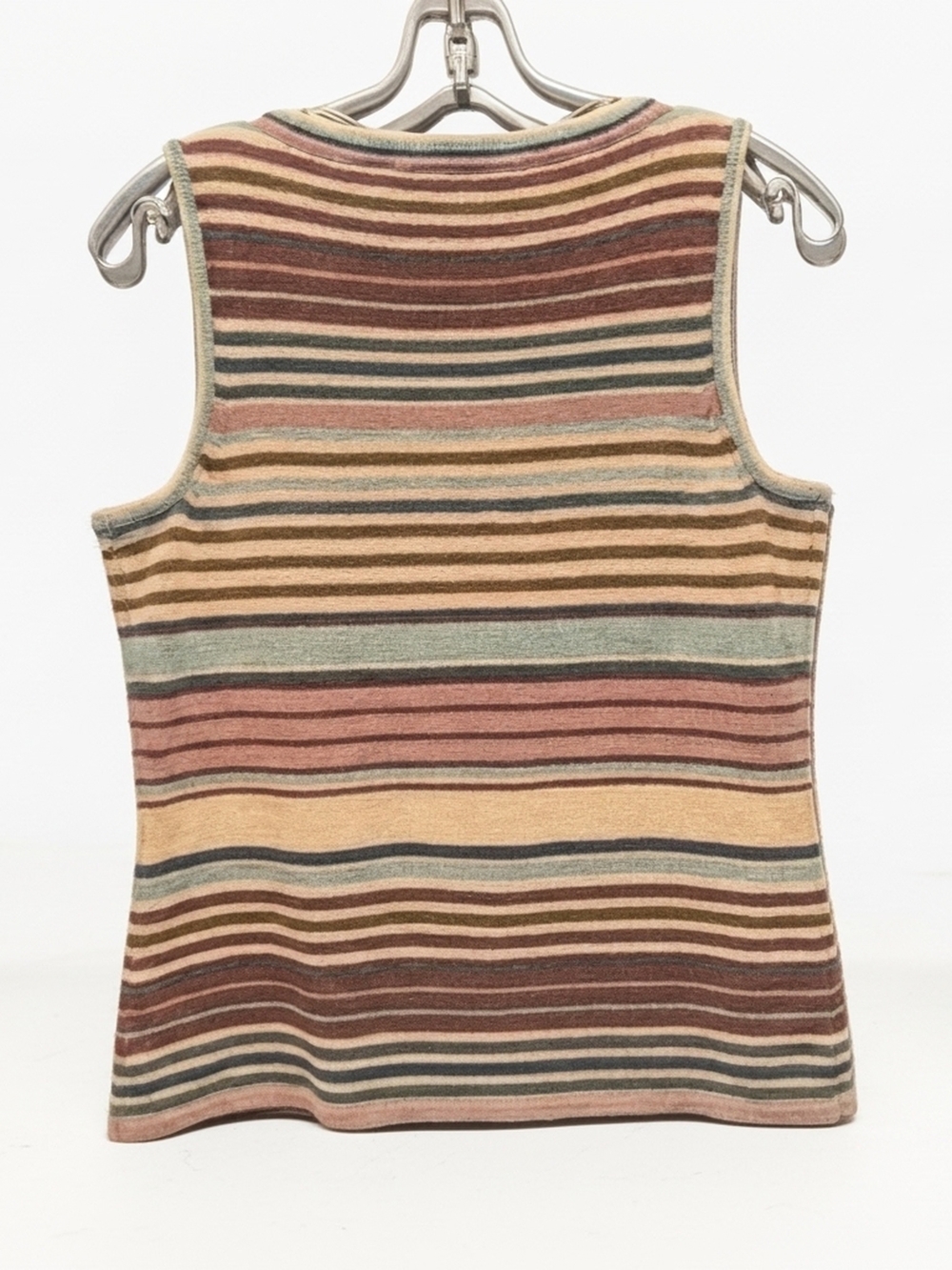 Vintage Villager Y2k Liz Claiborne Striped V-Neck Sweater Vest Tank Top Size L - Picture 3 of 6